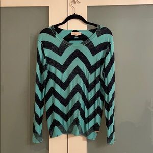 Michael Kors chevon teal and navy sweater